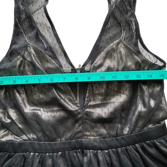 Black Mesh Sleeveless Peplum Top Zip Back Witchy Goth Sz8 - Picture 4 of 10